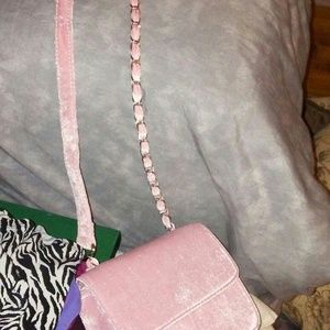 BRAND NEW VELVET PINK PURSE